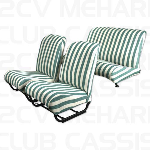 Seatcoverset sponge white/green 2CV/DYANE