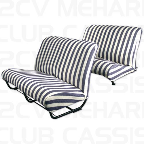 Seatcoverset bench sponge white/blue 2CV/DYANE