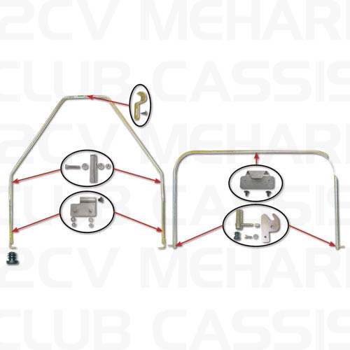 Ensemble support hayon compl&egrave;t 2CV