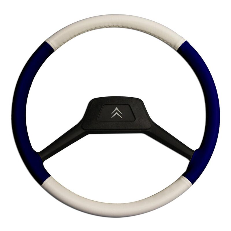 Steering cover big model (43 cm) white/blue 2CV/AMI/DYANE/MEHARI