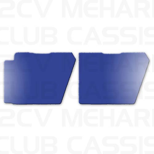 Blauw abyss skaï - deurpanelen klein model 2CV