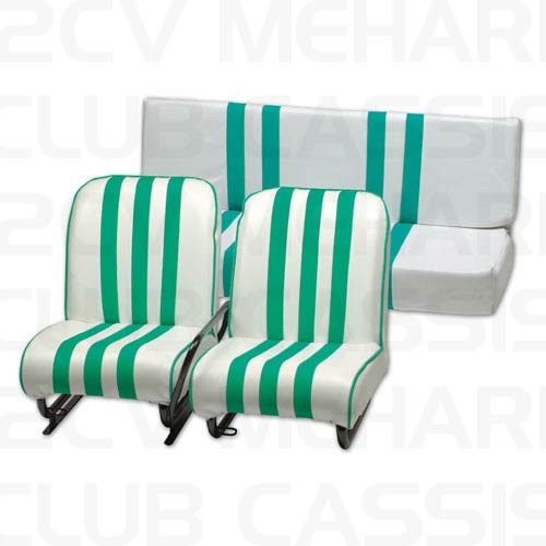 Sitz-Set neu grün/weiß (komplett) MEHARI