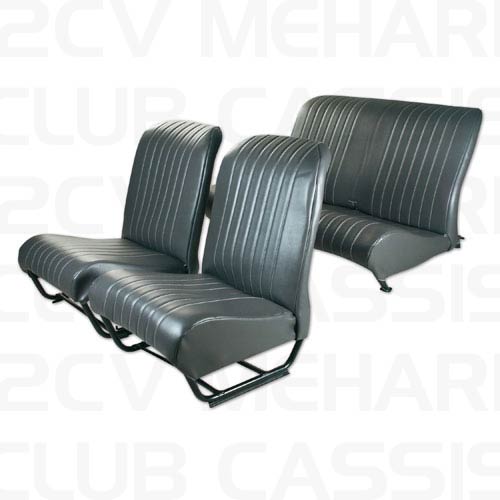 Seatcoverset (2 front + 1 rear) with sides corner gray antracit 2CV/DYANE