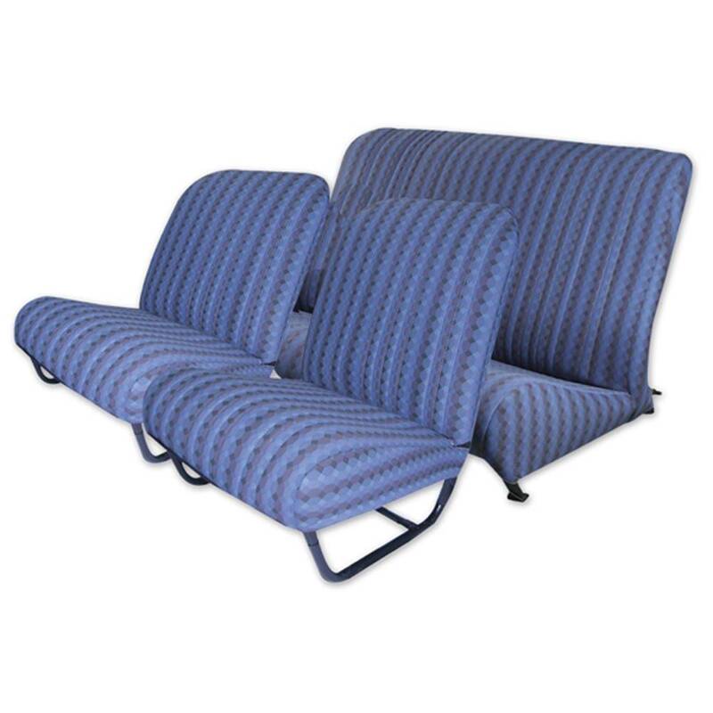 Set seatcovers with sides and square corner tissu striped blue 2CV/DYANE