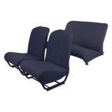 Seatcoverset (2 front + 1 rear) with sides corner cloth blue marine 2CV/DYANE