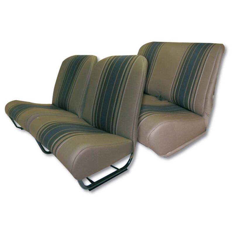 Set seatcovers with sides and square corner tissu striped brown 2CV/DYANE