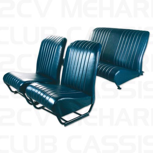 Seatcoverset (2 front + 1 rear) with sides corner blue abyss 2CV/DYANE