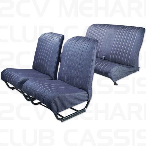 Set seatcovers with sides and round corner jeans 2CV/DYANE