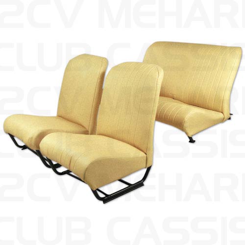 Seatcoverset (2 front + 1 rear) with sides yellow/gold 2CV/DYANE
