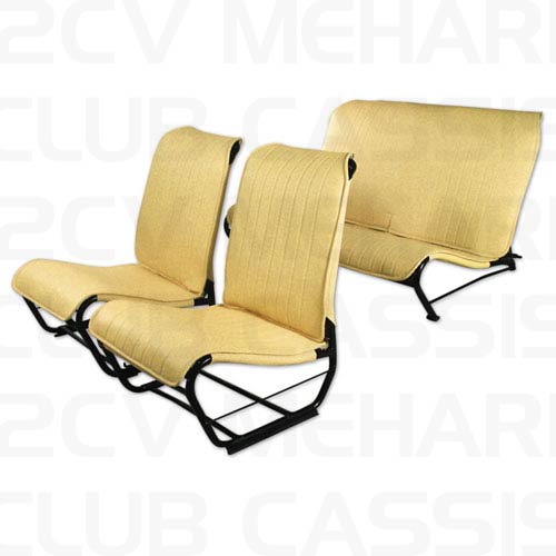 Geel skaï - bekledingsset stoel met open zijkant 2CV