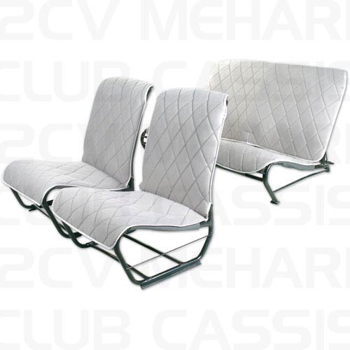 Grijs stof - bekledingsset stoel met open zijkant 2CV
