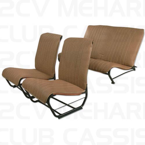 Seatcoverset (2 front + 1 rear) without sides aere brown 2CV