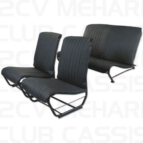Seatcoverset (2 front + 1 rear) without sides aere black 2CV