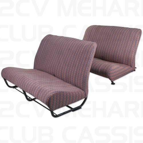 Set seatcovers bench with sides tissu checkered red 2CV/DYANE