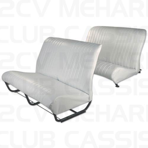 Seatcoverset bench with sides skaï white 2CV/DYANE