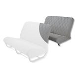 Garniture siège arrière avec rabat gris tissu 2CV/DYANE