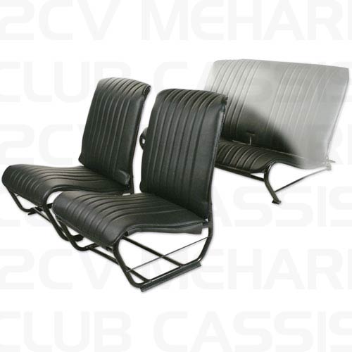 Seatcover front without sides skaï black 2CV