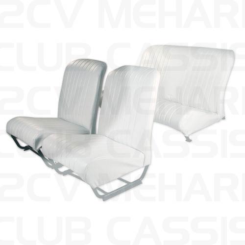 Garniture siège avant droit avec rabat skaï blanc polaire 2CV/DYANE