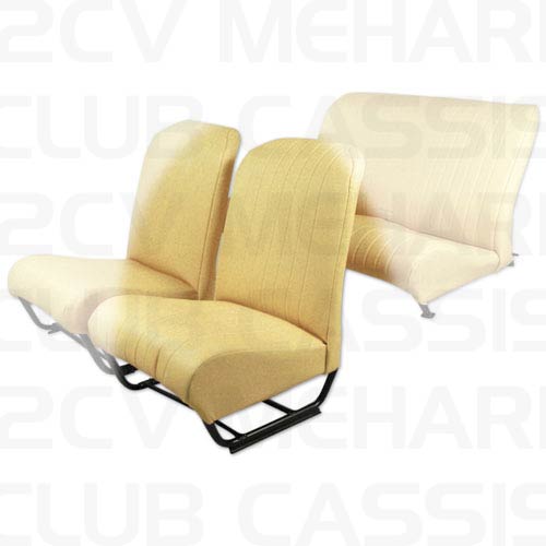 Garniture siège avant gauche avec rabat jaune bouton d'or 2CV/DYANE