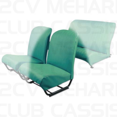 Garniture siège avant gauche avec rabat skaï vert lagon 2CV/DYANE