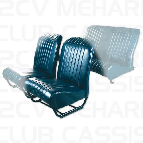 Kunstleder blau abyss - Bezug linker Sitz runde Ecke 2CV/DYANE