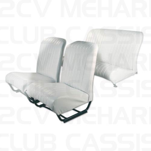 Garniture siège avant gauche avec rabat skaï blanc polaire 2CV/DYANE