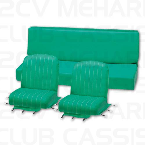 Ensemble garniture siège 3 pièces (2avant, 1 arrière) vert lagon MEHARI