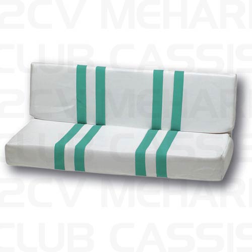 Garniture siège arrière blanc-vert MEHARI