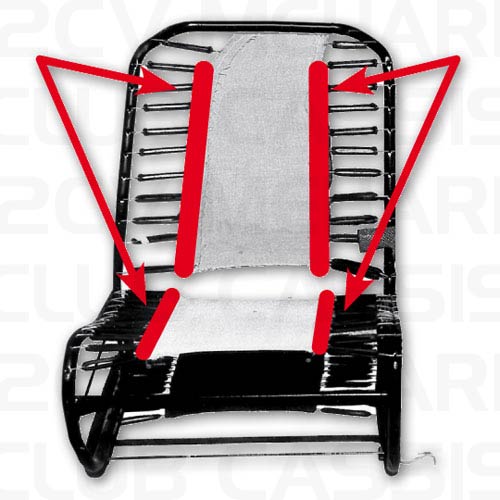 Rod synthetic jute seat (x4) 2CV/DYANE