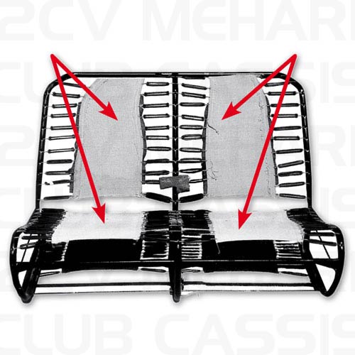 Synthetic seat bench (front or rear) 2CV/DYANE