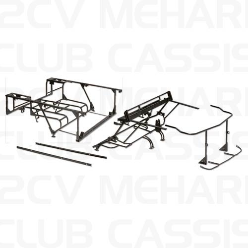 Ensemble chassis tubulaire noir MEHARI AM