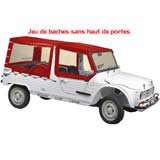 Set of covers complete 4 straps red (without window front door) MEHARI