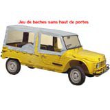 Jeu bache économique complète 4 sangles gris (sans hauts de portes) MEHARI