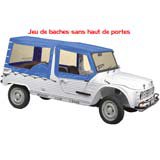 Set of covers complete 4 straps blue gitane (without window front door) MEHARI