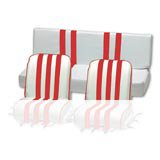 Cover rear seat white/red MEHARI