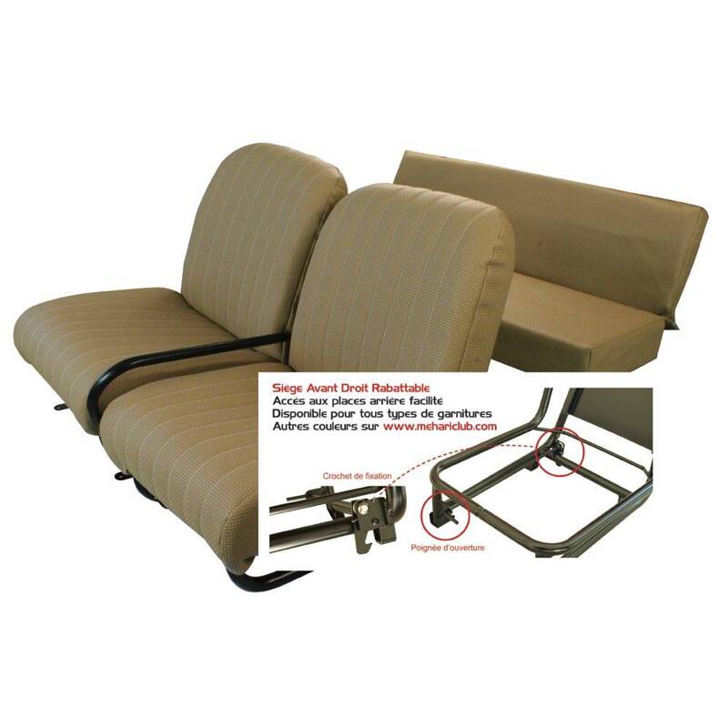 Complete set seats brown skaï aere MEHARI