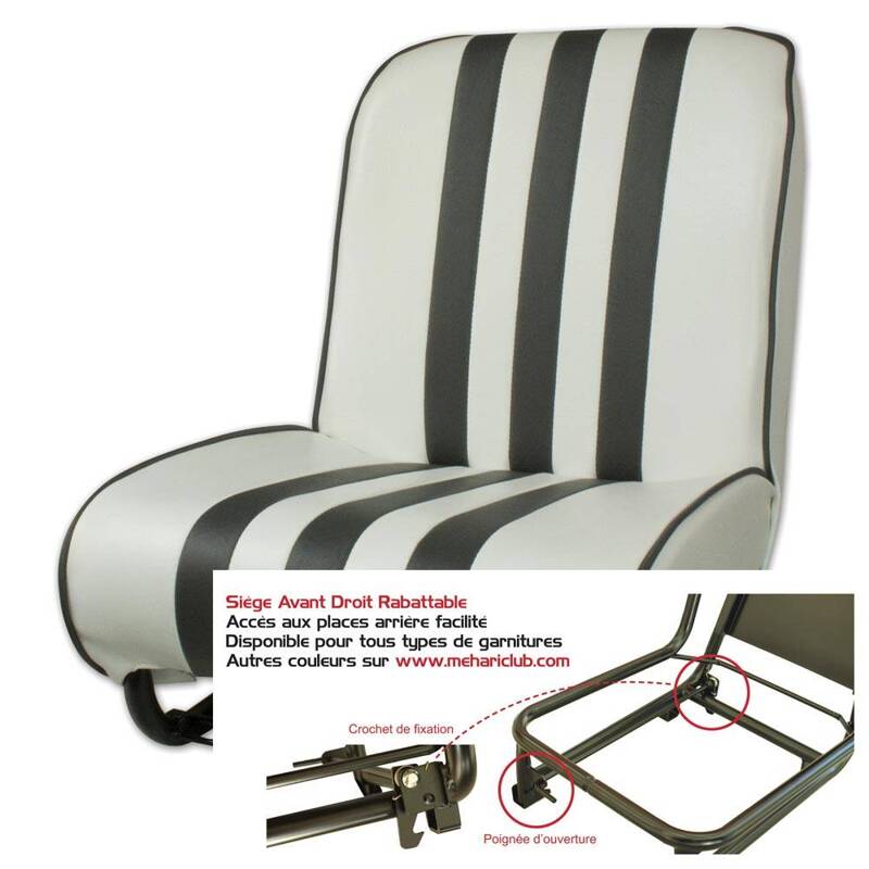 Front right seat white/grey (tiltable) MEHARI