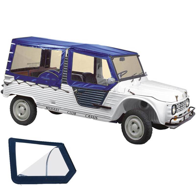Soft top set with 4 straps and roll down window navy blue - MEHARI
