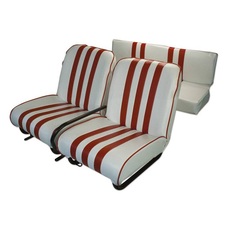 Set stoelen nieuw kantelbaar wit-rood (volledig)