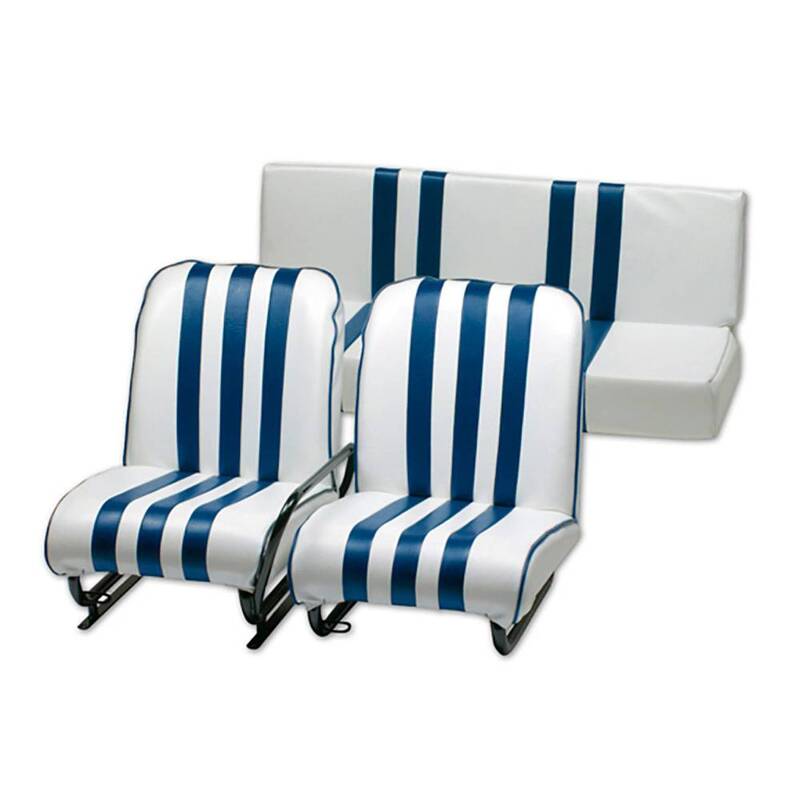 Set stoelen rechts kantelbaar blauw/wit (set van 3) - MEHARI
