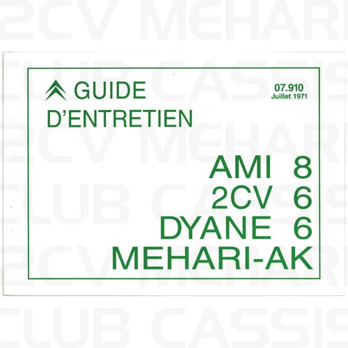 Wartungsscheckheft (Französisch) 2CV/AMI/DYANE/MEHARI