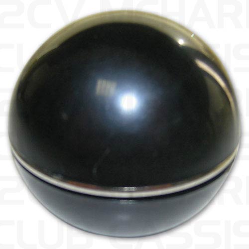 Pommeau plastique noir+bague chromee 2CV/AMI/DYANE/MEHARI