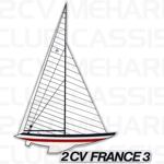 Sticker boot 2CV FRANCE 3/TRANSAT