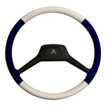 Steering cover big model (43 cm) white/blue 2CV/AMI/DYANE/MEHARI