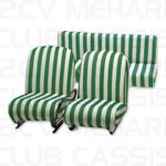 Set seatcovers sponge white/green (4 seats) MEHARI