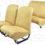 Seatcoverset (2 front + 1 rear) with sides corner yellow/gold 2CV/DYANE