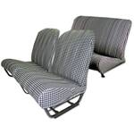 Seatcoverset (2 front + 1 rear) with sides corner pied de poule noir 2CV/DYANE