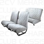 Set seatcovers with sides and square corner tissu grey 2CV/DYANE