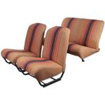 Set seatcovers with sides and square corner tissu striped orange 2CV/DYANE