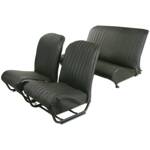 Zwart skaï aere - bekledingsset stoel stoelrug rechte hoek met gesloten zijkant 2CV/DYANE